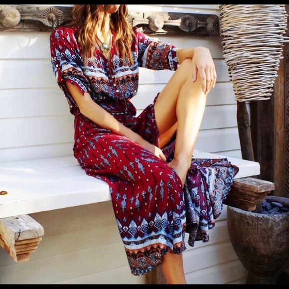 🎉HP🎉 BOHO GYPSY MAXI DRESS/KIMONO (NWT)🦋 - Picture 3 of 6